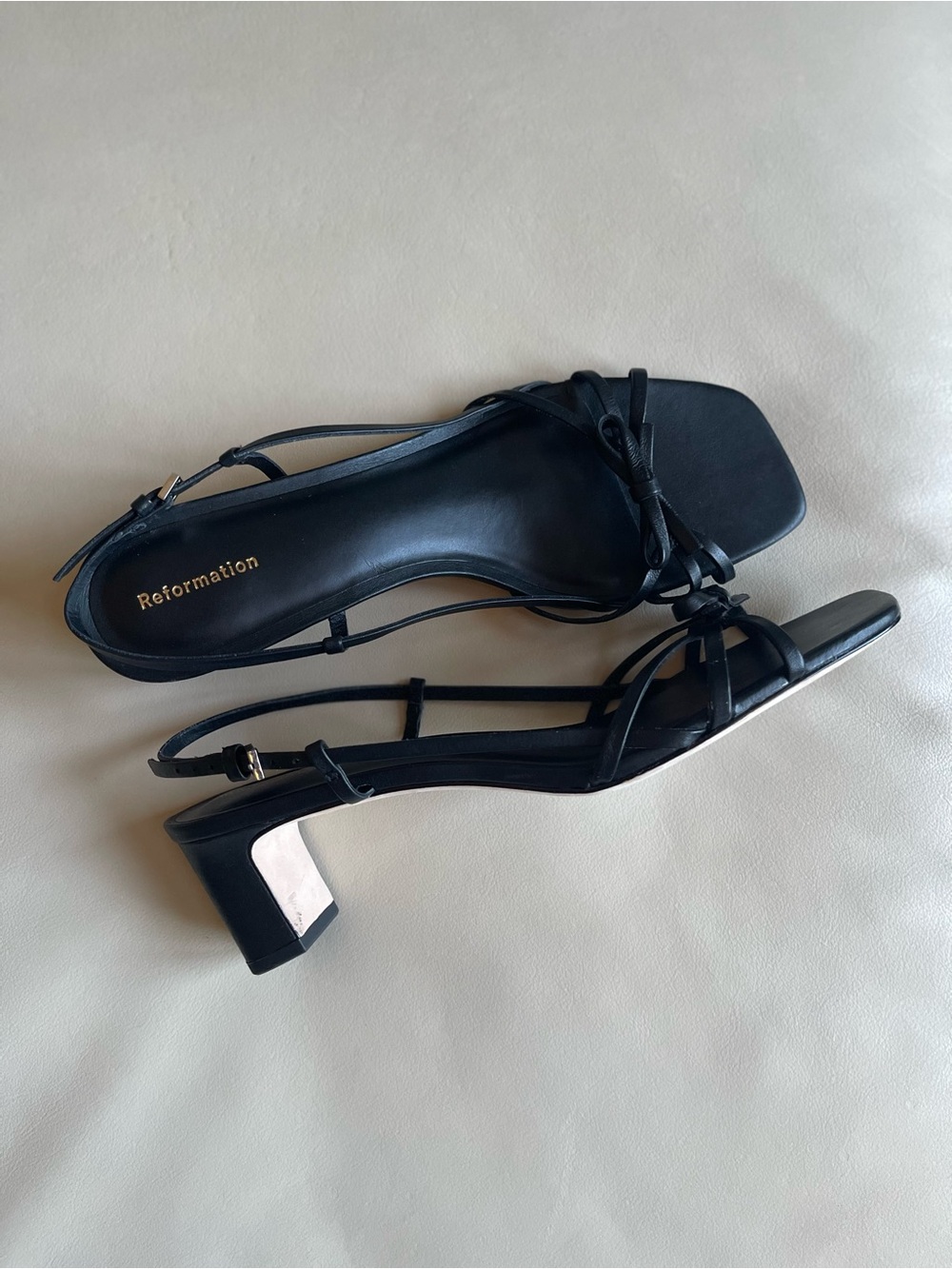 Reformation Sally Bow Slingback Sandal Black Size: 8.5 - Picture 12 of 14
